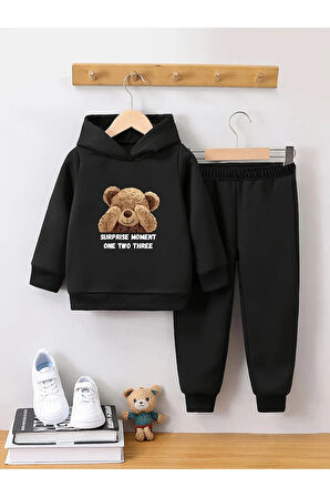 Ayıcık Kızlar ve Erkekler İçin Premium Compact Sweatshirt & Eşofman Takımı