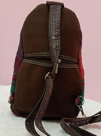 Otantik kilim desenli el dokuması çapraz çanta