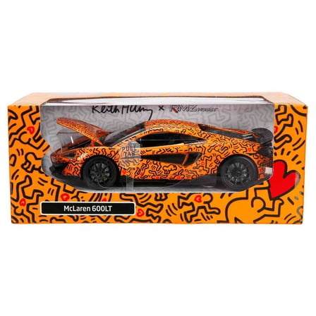 1:32 Sesli ve Işıklı RMZ Hobby Keith Haring Serisi Die Cast Çek Bırak Model Araba - Turuncu Lamborghini Sian Fkp 37