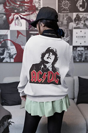 Tasarım AC DC  Müzik Grubu Baskılı Unisex Oversize Sweatshirt