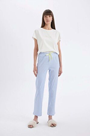 DeFacto Fall in Love Pijama Takımı Regular Fit Bisiklet Yaka Baskılı Kısa Kollu Üst Desenli Beli Lastikli Alt D3181AX24AUBE553