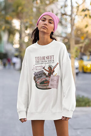 Taylor Swift The Eras Tour Baskılı Unisex Oversize Şarkıcı Sweatshirt