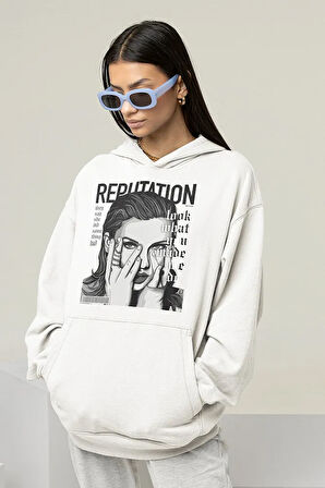 Taylor Swift Reputation Baskılı Unisex Oversize Şarkıcı Hoodie