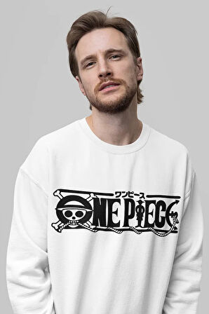 One Piece Baskılı Unisex Oversize Anime Sweatshirt