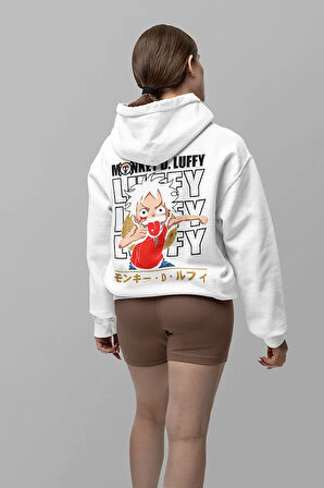 Monkey D. Luffy Baskılı Unisex Oversize Anime Karakter Hoodie