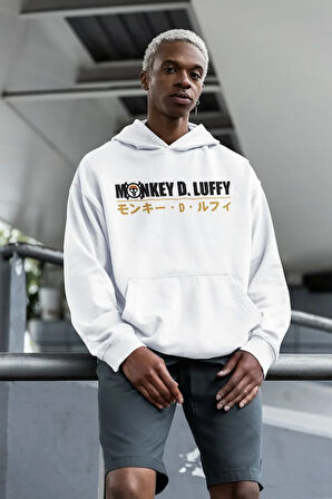 Monkey D. Luffy Baskılı Unisex Oversize Anime Karakter Hoodie