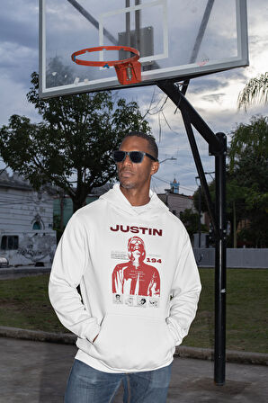 Justin Bieber Baskılı Unisex Oversize Şarkıcı Hoodie