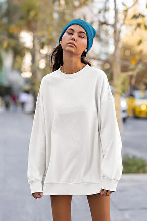 Baskısız Unisex Oversize Basic Sweatshirt