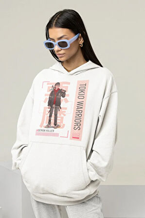 Tokyo Warriors Demon Killer Baskılı Unisex Oversize Hoodie