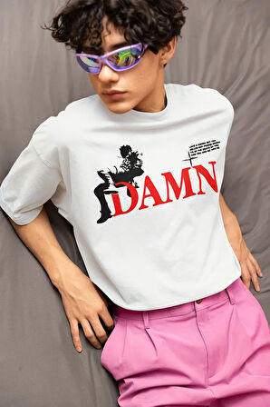 Kendrick Lamar Damn Yazılı Unisex Oversize Rapper Tişört