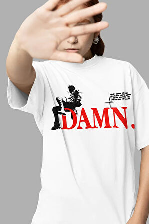 Kendrick Lamar Damn Yazılı Unisex Oversize Rapper Tişört