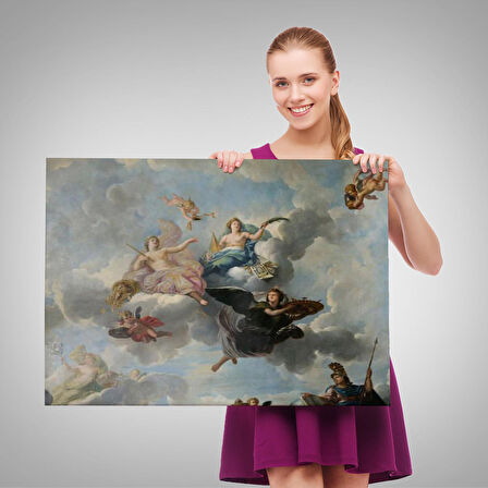 Bulutlaların Üzerindeki Melekler Rönesans Tablosu - Antoine Hoarse Zenith-6582