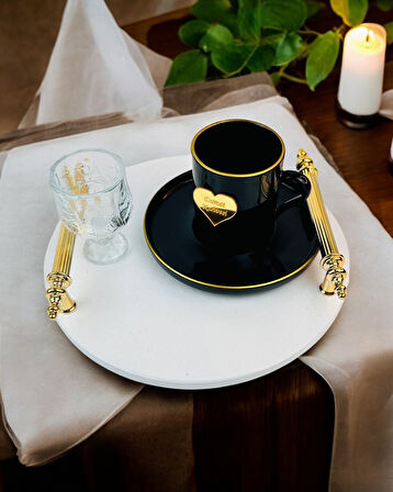 Commitment  Gold Polyester Nişan Tepsisi 