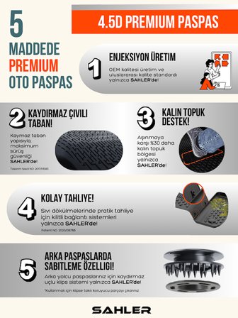 Sahler Vw Polo 2017-2025 Uyumlu 4.5D Premium Havuzlu Oto Paspas Ve Liner Marka 3D Alt Bagaj Havuzu