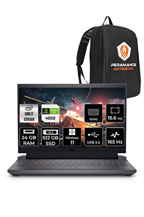 DELL G15 5530 i7 13650HX 24GB 512GB SSD RTX4050/6GB 140W 165HZ 15.6'' FHD W11P Gaming Laptop & PER4