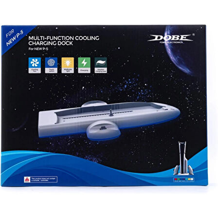 PS5 Slim için Wigearss Dikey Stand Soğutma Fanları 3 Seviyede Ayarlanabilir Fanlı Çok İşlevli Stand
