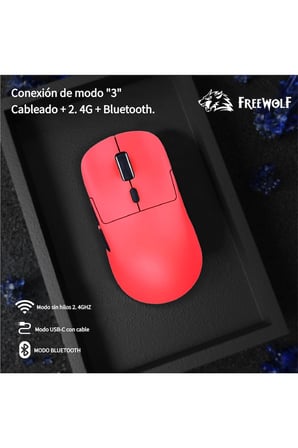 Freewolf A6 Kablosuz Oyuncu Mouse PAW3311 1000 Hz 24000 DPI Profesyonel Bluetooth Üç Modlu Bağlantı