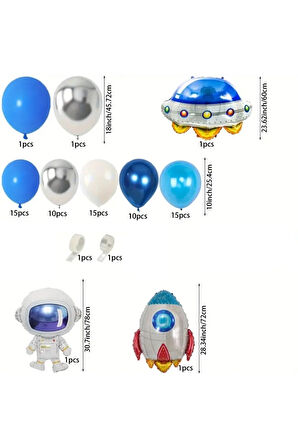 UZAY TEMALI DOĞUM GÜNÜ BALON ZİNCİRSET