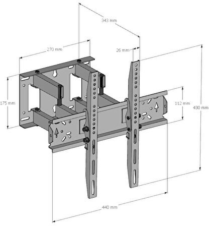 ALPIN VNT06 HAREKETLİ DUVAR ASKI APARATI 39” – 55”