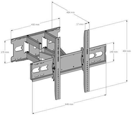 ALPIN VNT09 HAREKETLİ DUVAR ASKI APARATI 55” – 98”