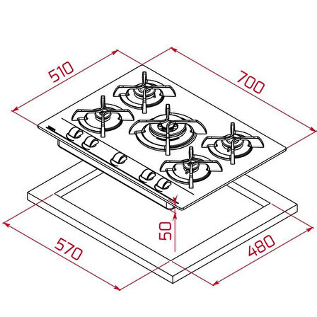 Teka Siyah Ankastre Set ( TVT 60 Davlumbaz - GBC 75030 Ocak- HLB 840 SS Fırın)