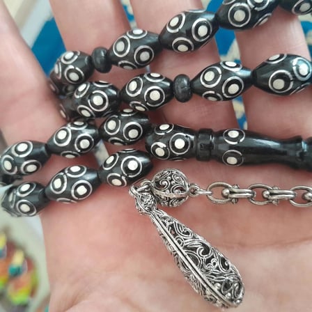 Kuka Üzeri İşlemeli Tespih