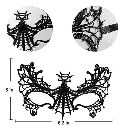 samur parti parti aksesuar & kostüm Siyah Renk Dantelli Parti Balo Maskesi No 15