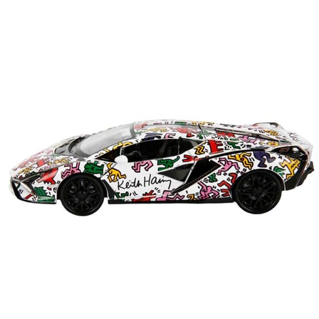 1:32 Sesli ve Işıklı RMZ Hobby Keith Haring Serisi Die Cast Çek Bırak Model Araba - Renkli Lamborghini Sian Fkp 37 