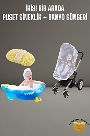 Tois Baby Bebek Banyo Süngeri + Puset Sinekliği (Beyaz)