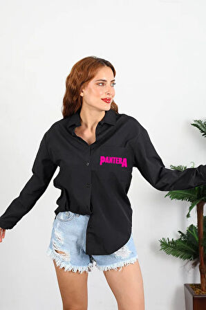 Pantera Müzik Grubu Baskılı Unisex Rock Metal Cepli Gömlek