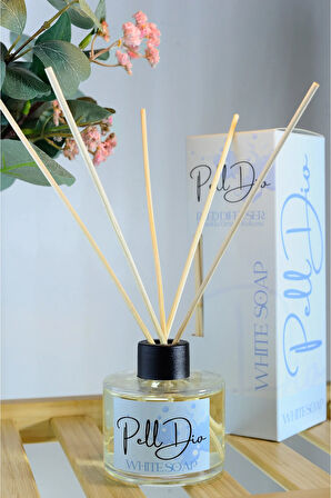 Beyaz Sabun Bambu Çubuklu Ortam Ev Oda Salon Koku Kokusu Ve Oda Parfümü 120 ml