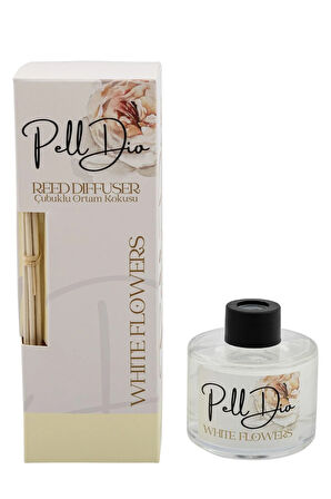 Beyaz Çiçekler Bambu Çubuklu Ortam Ev Oda Salon Koku Kokusu Ve Oda Parfümü 120 ml