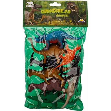 Sunman Dinazorlar Dünyası Poşetli 9'lu Dinazorlar 15 CM