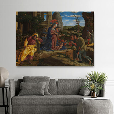 Çobanların Hayranlığı Tablosu - Andrea Mantegna The Adoration of the Shepherds-6590