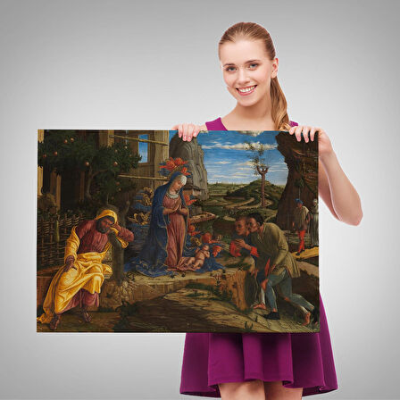 Çobanların Hayranlığı Tablosu - Andrea Mantegna The Adoration of the Shepherds-6590