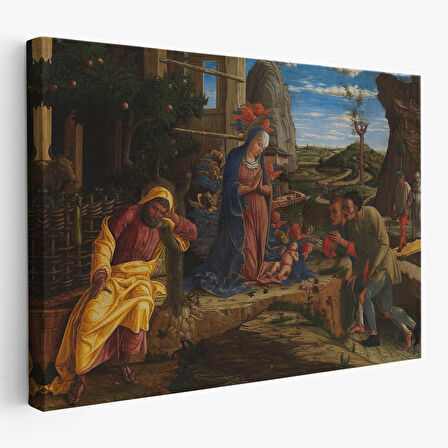 Çobanların Hayranlığı Tablosu - Andrea Mantegna The Adoration of the Shepherds-6590