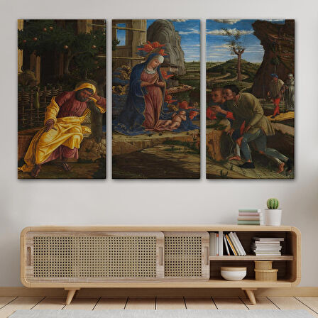 Çobanların Hayranlığı Tablosu - Andrea Mantegna The Adoration of the Shepherds-6590