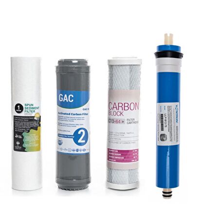 Sulook Açık Kasa Su Arıtma Cihazlarına Uyumlu 4'lü Filtre Seti Vontron Membranlı