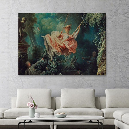 18.yy Salıncakta Sallanan Kadın Tablosu-6592