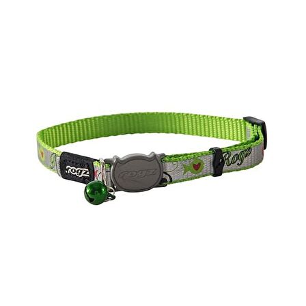 Rogz Catz Reflectocat Halsband Balık Desenli Kedi Boyun Tasması Yeşil Small 1.1x20-31 Cm