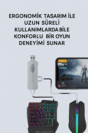 5-1 IN Klavye ve Fare Konsolu Denetleyici Dönüştürücü Adaptör Desteği Android Telefonlar İçin