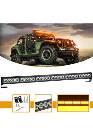Çakarlı Off Road Tepe Led Bar 12-24v Turuncu-Turuncu Metal Gövde 120 cm