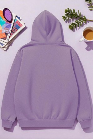 Unisex Uyuyan Kedi Baskılı kapüşonlu Sweatshirt