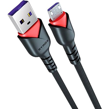 Syrox C91 Micro USB Girişli 2.0A Hızlı Şarj ve Data Kablosu