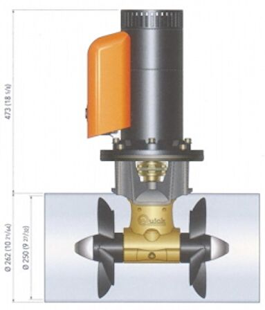 Quick Baş Manevra Pervanesi 120kgf 12V DC  Ø 250 mm Tünel