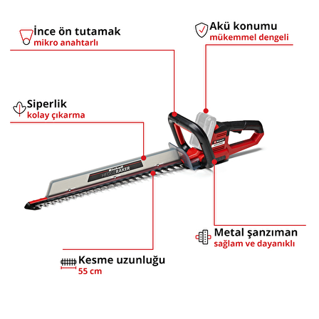 Einhell ARCURRA 18/55 - Solo, Akülü Çit Budama