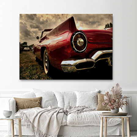 Kırmızı Klasik Araba Tablosu-6597