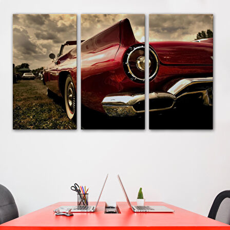 Kırmızı Klasik Araba Tablosu-6597