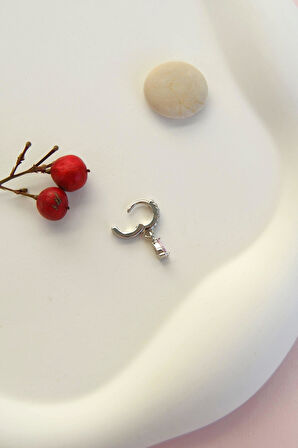 6 mm Pembe Damla Taşlı Halka Piercing Forward Helix Tragus Kıkırdak Helix Piercing