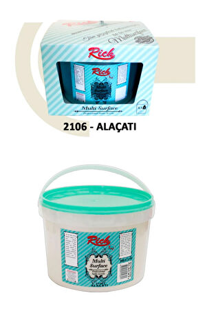 Rich Multi Surface Akrilik Boya 2500 cc Alaçatı 10 cm Rulo Su Bazlı Ekonomik Vernik 500 cc Set